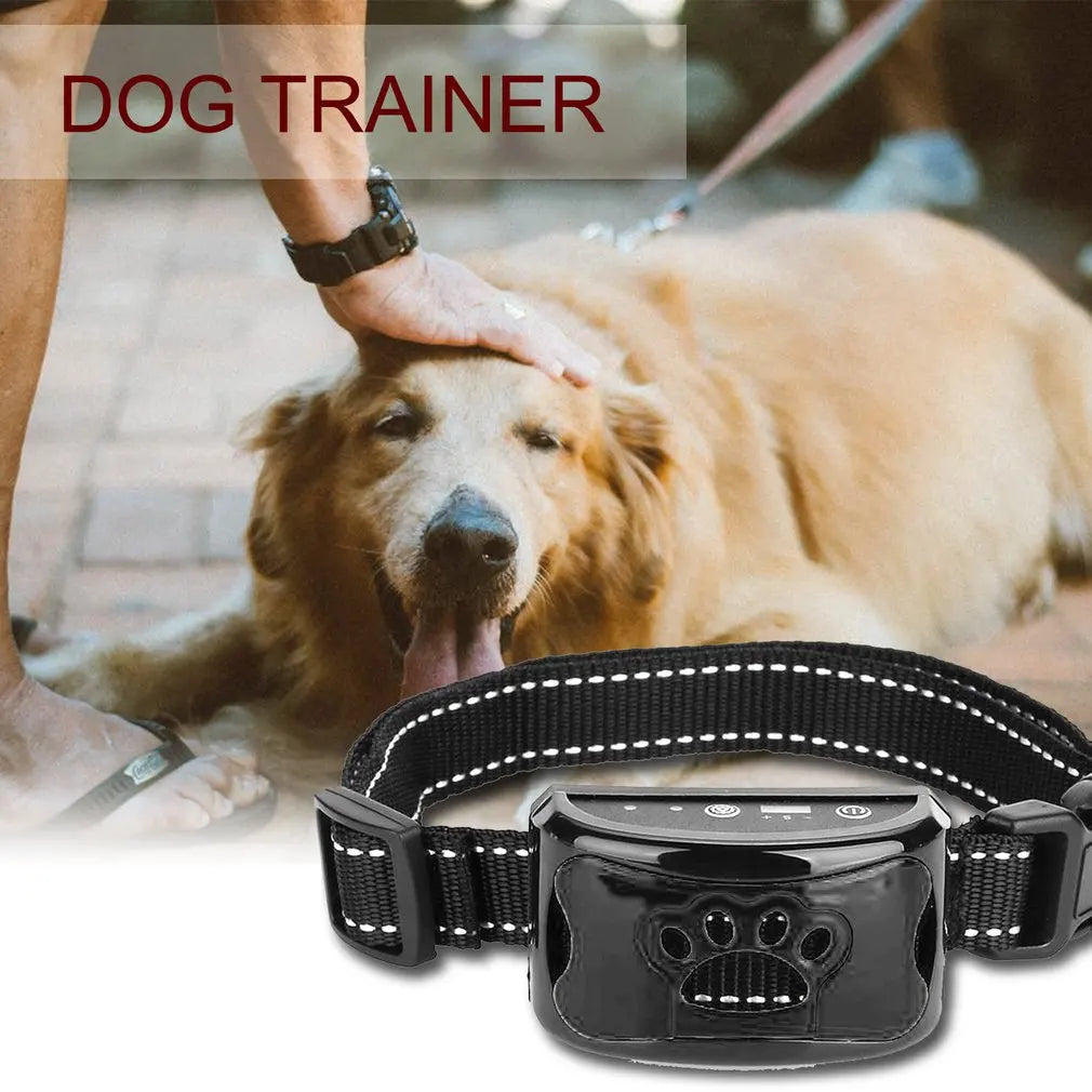 Hot Sale Electric Anti Barking Devices Ultrasonic Dog Training Collar USB Chargeable Stop Vibration Anti Devices Fast Delivery