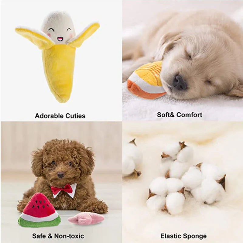 Puppy Dog Plush Squeaky Toys for Small Medium Dogs Bone Aggressive Chewers for Pet Products Puppy Accessories