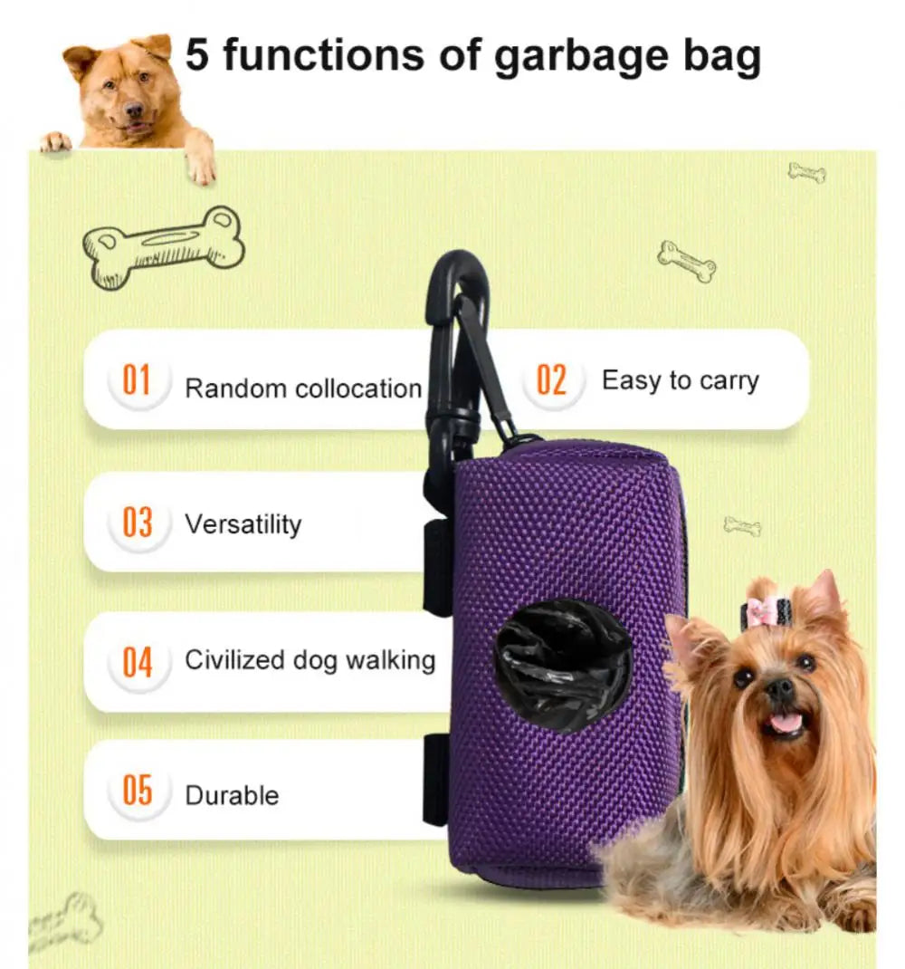 Dog Poop Biodegradable Bag Protable Dispenser Pouch Garbage Bags Organizer Pet Products Cat Pick Up Polyester Litter Bag Holder