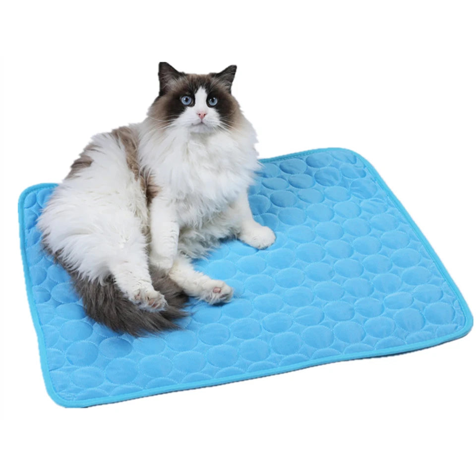 Dog Mat Cooling Summer Pad Mat for Dogs Washable Puppy Big Dog Ice Gel Bed Mattress Cool Mascotas Cushion Blanket