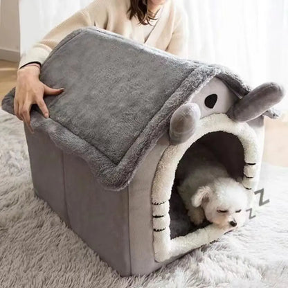 Soft Bed Deep Sleep House Dog Winter House Removable Cushion Enclosed Pet Tent For Kittens Puppy Cama Cat Supplies