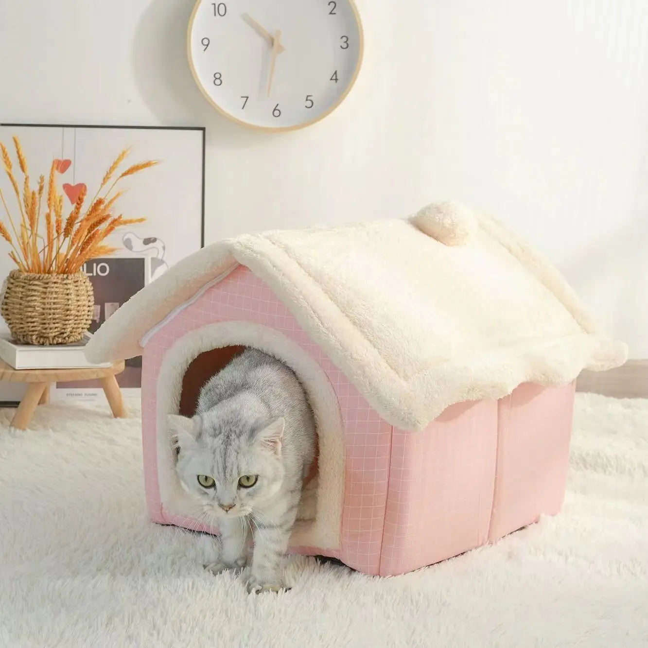 Soft Bed Deep Sleep House Dog Winter House Removable Cushion Enclosed Pet Tent For Kittens Puppy Cama Cat Supplies