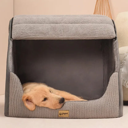 New Kennel Winter Warm Medium Large Dog Golden Retriever Removable and Washable Closed Room Bed Villa Nest Pet Supplies