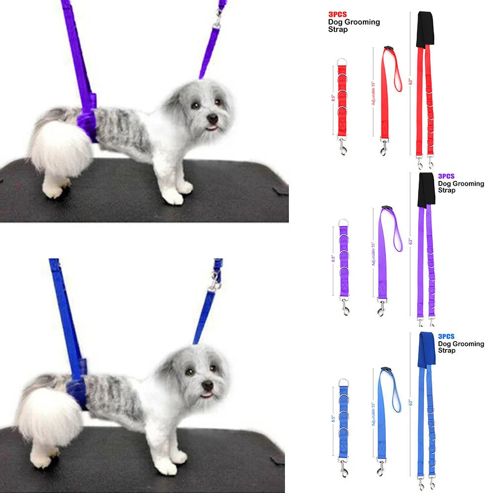 Portable Pet Traction Belt Adjustable Dog D-Rings Bathing Band Dog Harness Grooming Belly Strap Pet Grooming Set Pet Supplies