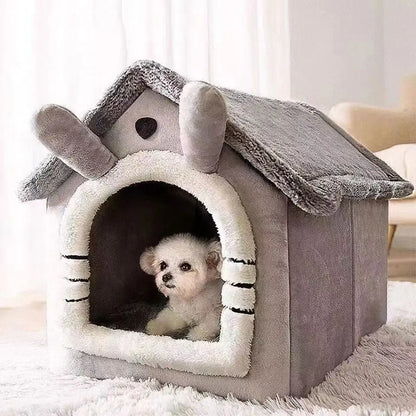 Soft Bed Deep Sleep House Dog Winter House Removable Cushion Enclosed Pet Tent For Kittens Puppy Cama Cat Supplies