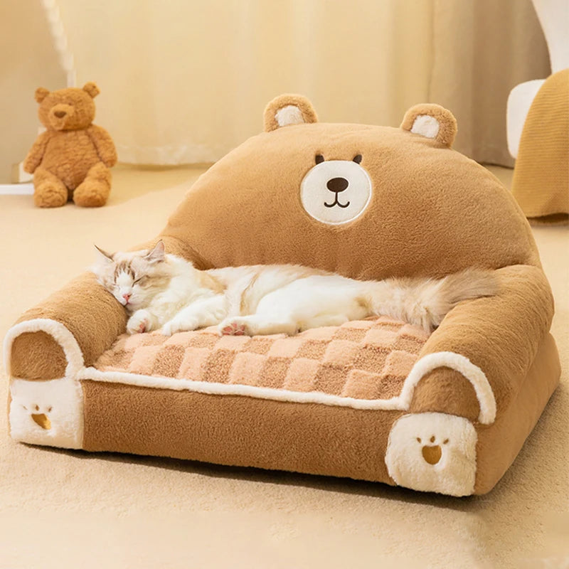 Super Soft Dog Bed Warm Thicken Pet Sofa for Small Medium Dogs Cats Non-slip Cozy Sleeping Mat Puppy Kennel Pet Supplies