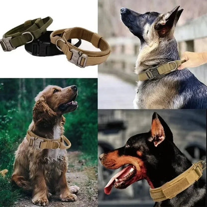 Durable Tactical Dog Collar Leash Set Adjustable  Pet Collar Leash Medium Large Dog German Shepherd Training Accessories