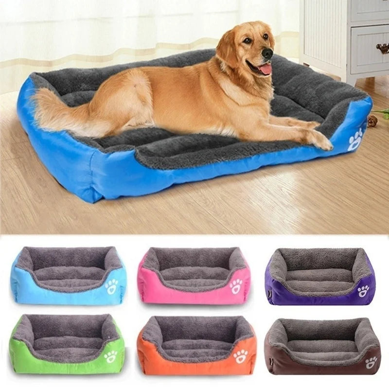 (S-3XL) Large Pet Cat Dog Bed 8Colors Warm Cozy Dog House Soft Fleece Nest Dog Baskets House Mat Autumn Winter Waterproof Kennel