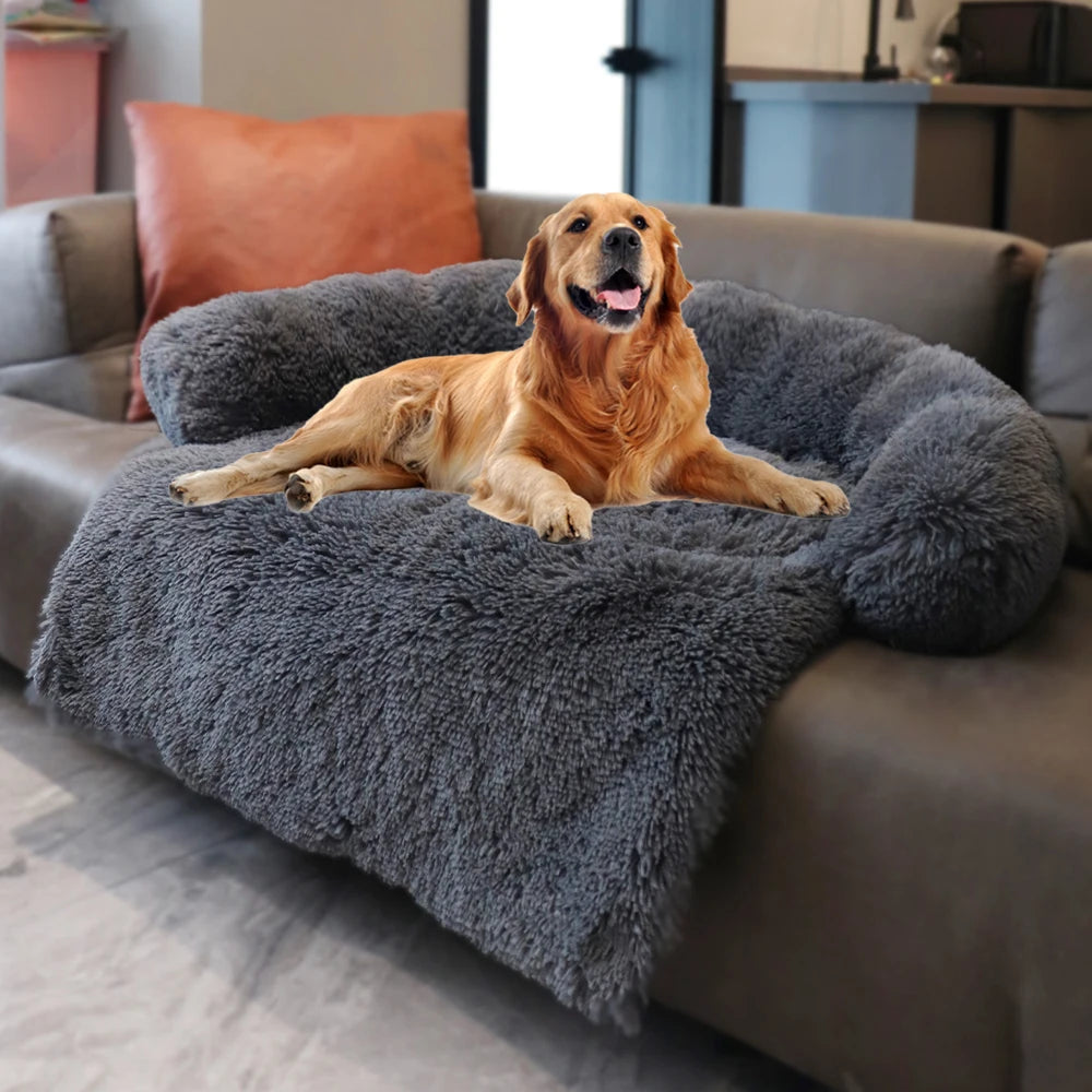 Removable Plush Pet Dog Bed Sofa for Large Dogs House Mat Kennel Winter Warm Bed Pad Washable Dog Cushion Blanket Sofa Cover