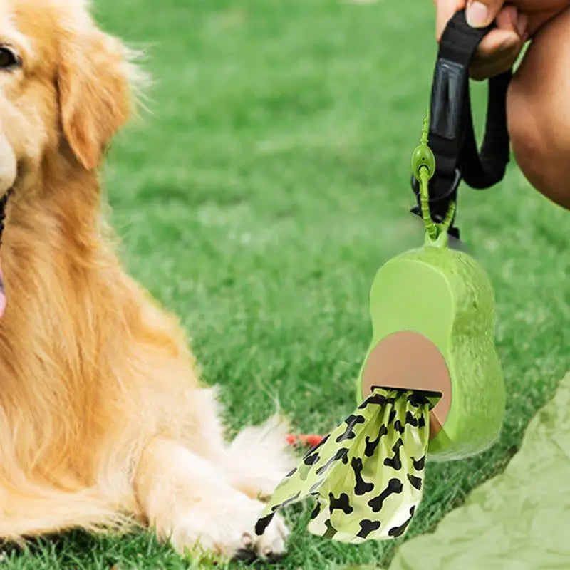 Cute Avocado Shaped Dog Waste Bag Dispenser Dog Pooper Scooper With Lead Attachment Litter Housebreaking Cats Litter Dispenser