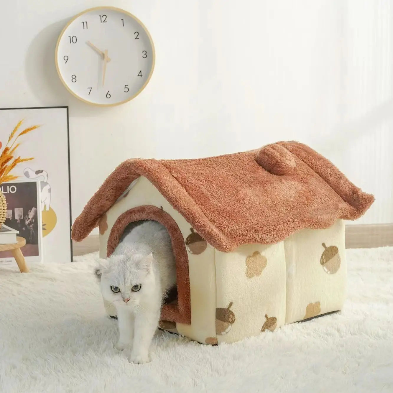 Soft Bed Deep Sleep House Dog Winter House Removable Cushion Enclosed Pet Tent For Kittens Puppy Cama Cat Supplies