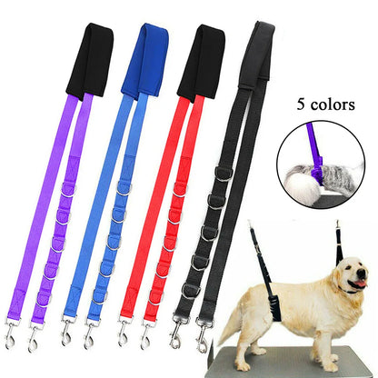 Portable Pet Traction Belt Adjustable Dog D-Rings Bathing Band Dog Harness Grooming Belly Strap Pet Grooming Set Pet Supplies