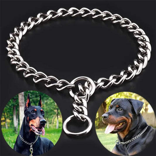 Pet P Snake Chain Collar Dog Choke Collar Stainless Steel Ship Chain for Dogs Adjustable Dog Training Choke Collar For Bulldog