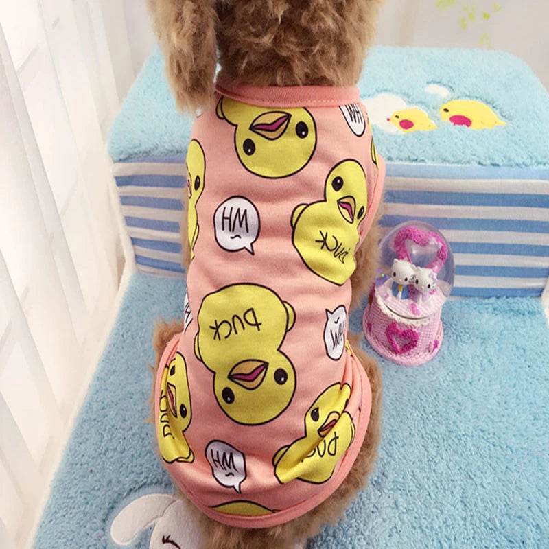 Cute Dog Clothes Soft Puppy Pajamas Outfits Pet Clothing for Small Dogs tshirts Spring Summer Yorkies Chihuahua Clothes 12c30