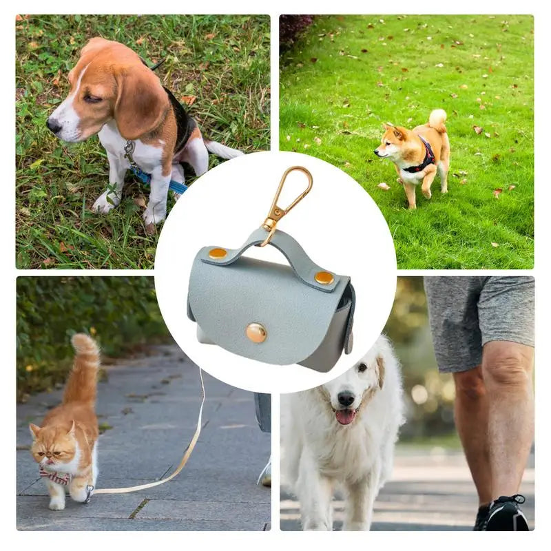 Dog Poop Bag Holder Reusable PU Poop Bag Holder Dog Housebreaking Supplies Toilet Bags For Camping Scenic Spots Home Travelling