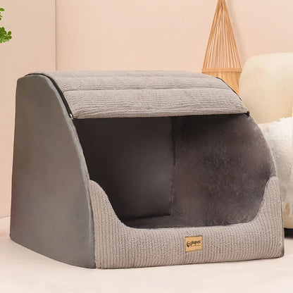 New Kennel Winter Warm Medium Large Dog Golden Retriever Removable and Washable Closed Room Bed Villa Nest Pet Supplies