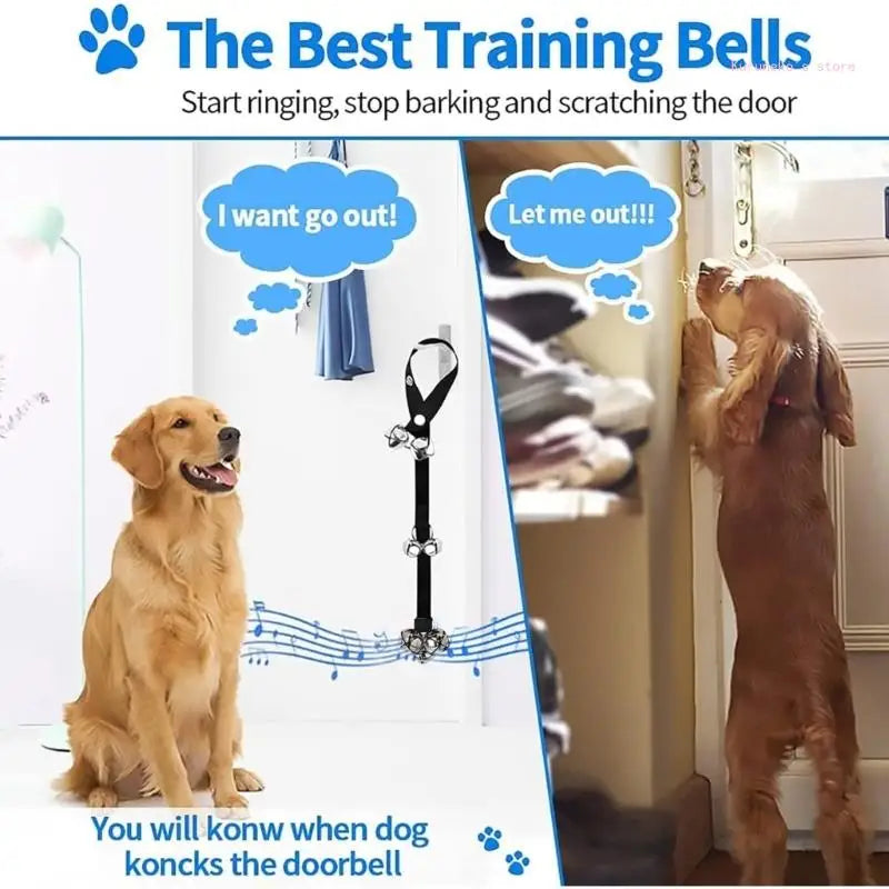 Adjustable Dog Training Bells for Potty and Housebreaking Loud Bells Sounds